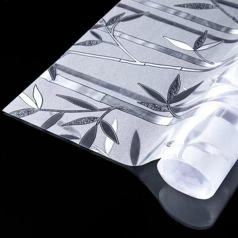 Пленка для стекла с рисунком бамбука, электростатическая, без клея, матовая, стеклянная наклейка, для ванной, туалета, оконная пленка, офисное украшение, светопропускающая, непрозрачная