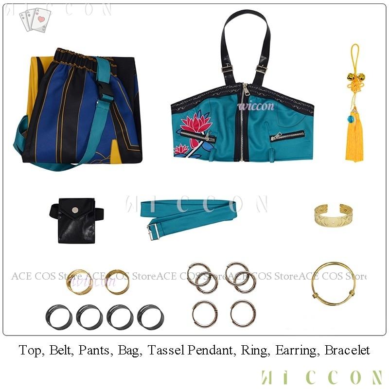 K-Pop Huntrix Zoey Cosplay Costume Wig Demon Hunters Costume Prop Kunai Roleplay Stage Clothes Halloween Girls Group Uniforms