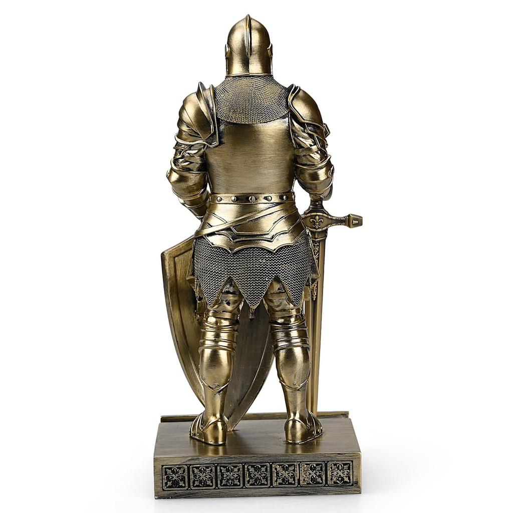 HDMbigmi King's Guard Ornament Knight Statue Desk Accessory, Pen Holder, Pen Stand, Paperweight for Office or Home (Bronze)