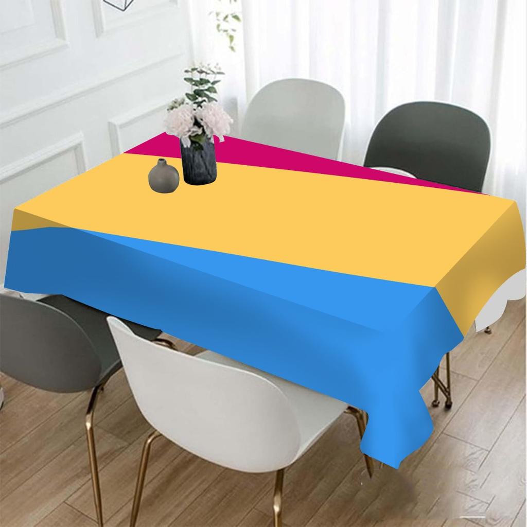 2D Flat Product: 1pc Soft, Stylish, and Beautiful Three-Color Abstract Pattern Pride Month Home Decor Tablecloth, Suitable for Family Gatherings, Kitc