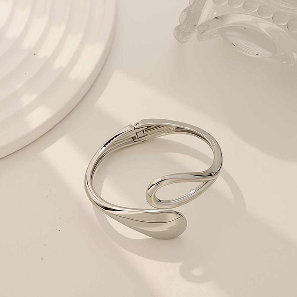 Trendy Alloy Opening Bangles Bracelets Charm Gold Color Statement Cuff Bangles for Women Irregular Cuff Open Bracelet Jewelry