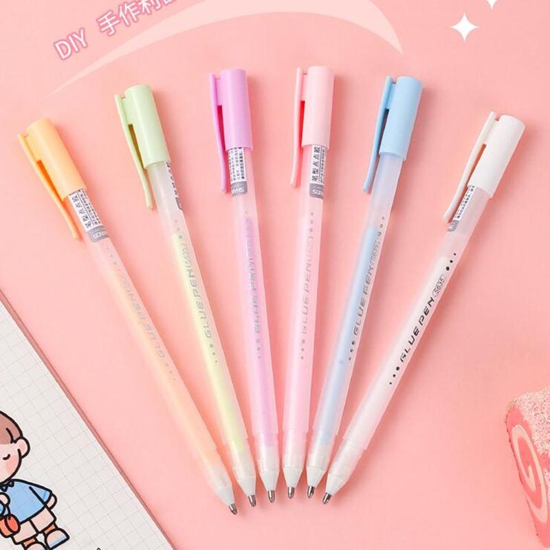 Portable Adhesive Glue Stick Pen 1.0mm Tip for Child Students DIY Lover Artist