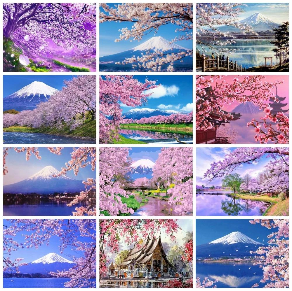 3D алмазная живопись Пейзаж Вышивка крестом DIY Алмазная вышивка вишни картина со стразами украшение дома