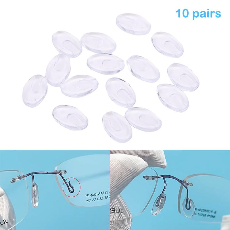 10 пар, прозрачные овальные кронштейны для очков с воздушной камерой, носовые упоры из ПВХ, кронштейн для очков, противоскользящие солнцезащитные очки, аксессуары для очков