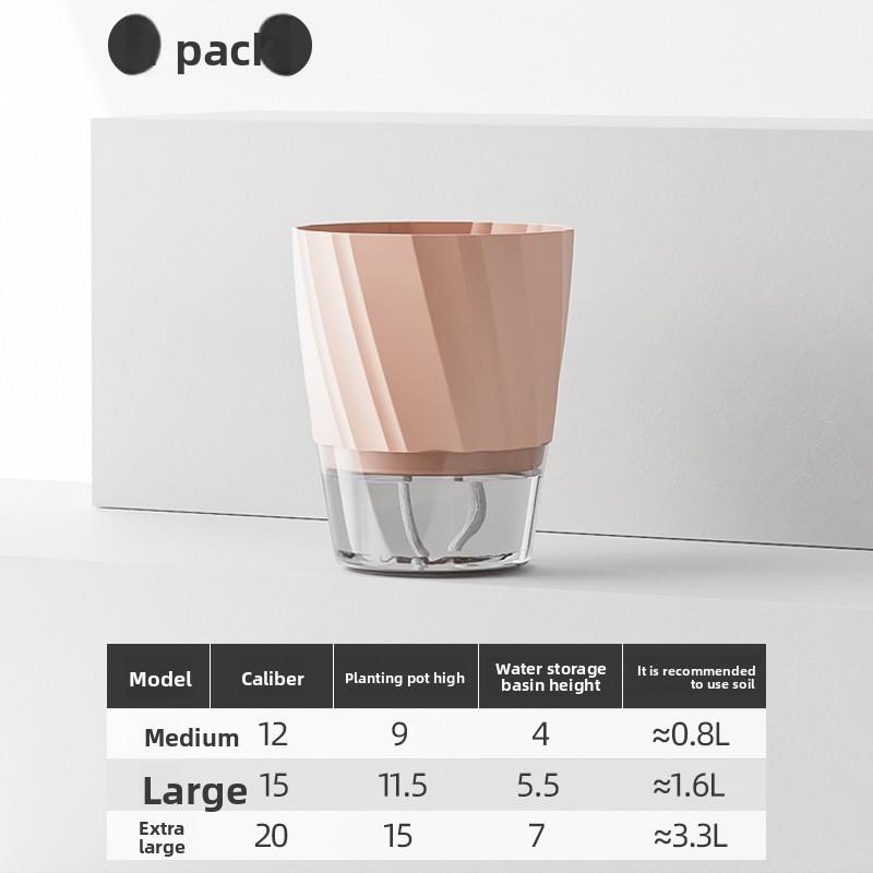 Thickened transparent self-watering green plant pot for home use, suitable for lazy people, high-end indoor green plant vessel