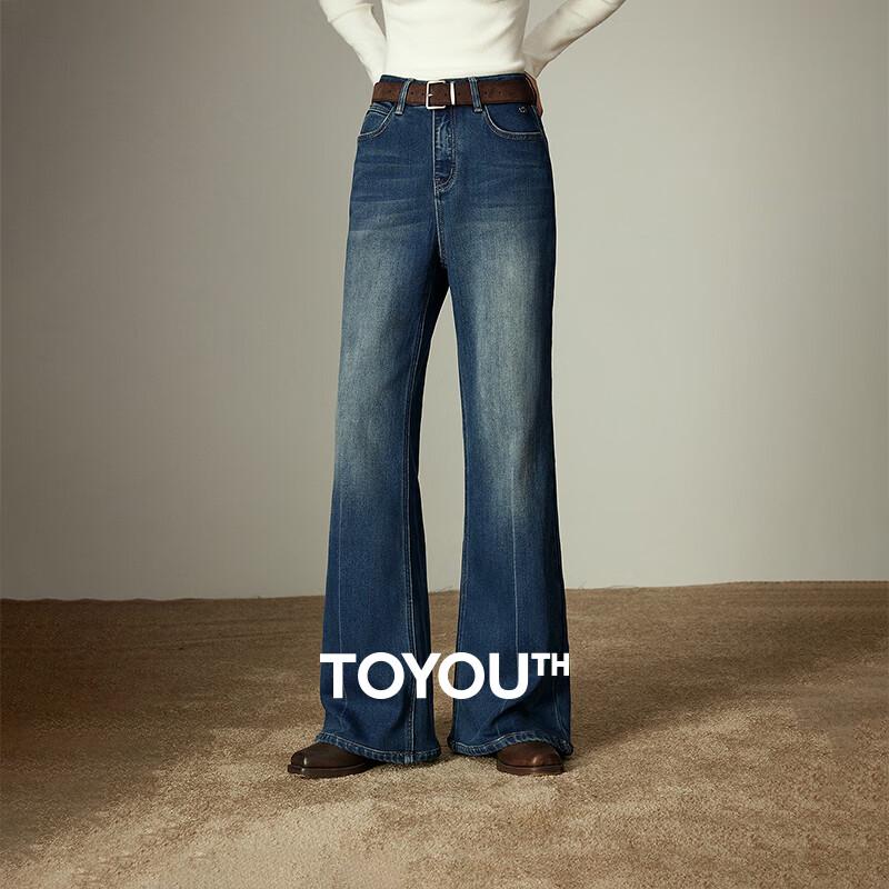 Женские зимние джинсы клеш Chuyu 2025 с флисовой подкладкой, средней высокой посадки