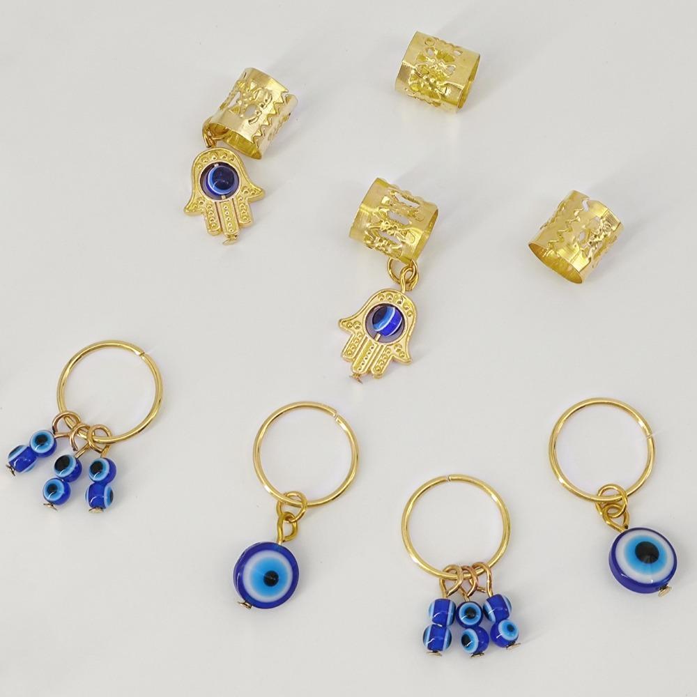 16 шт. Дреды Дреды Бусины Глаз Дьявола Трубочки для Плетения Волос Полые Кольца для Волос Мужские