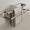Bathroom Towel Rack Gun Gray Double Rod Punch-free Bathroom Towel Rack Space Aluminum Light Luxury Bath Towel Storage Rack