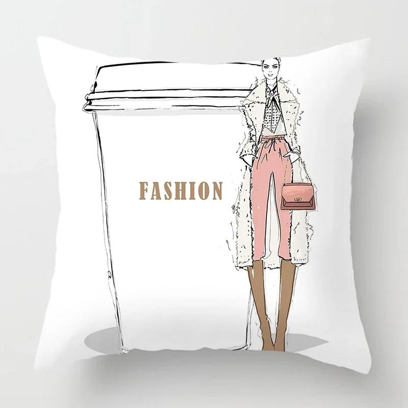 Скандинавская мода Чехол для подушки в виде чашки для воды Женский любимый x Чехол для подушки Наволочка Декор для дивана Домашний декор Декор для гостиной x