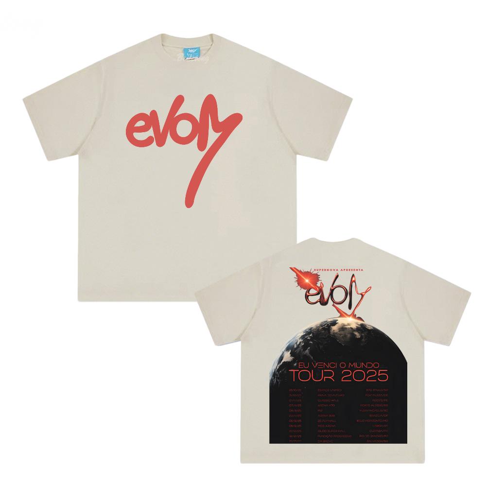 Veigh-Eu Venci O Mundo Tour 2025NEW TEE Summer High Quality Female/Male Graphic Printing T-shirt Round Neck Tops