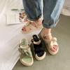 Lady Summer Slippers Thick Platform Flat Sandals with Butterfly-Knot Summer Flip Flops Sandals Women