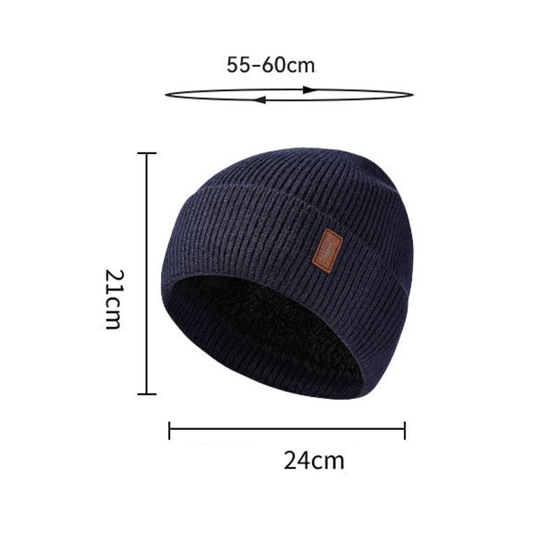Winter Men's Cold-Proof Wool Hat Adult Outdoor Riding Velvet Warm Outdoor Knitted Hat