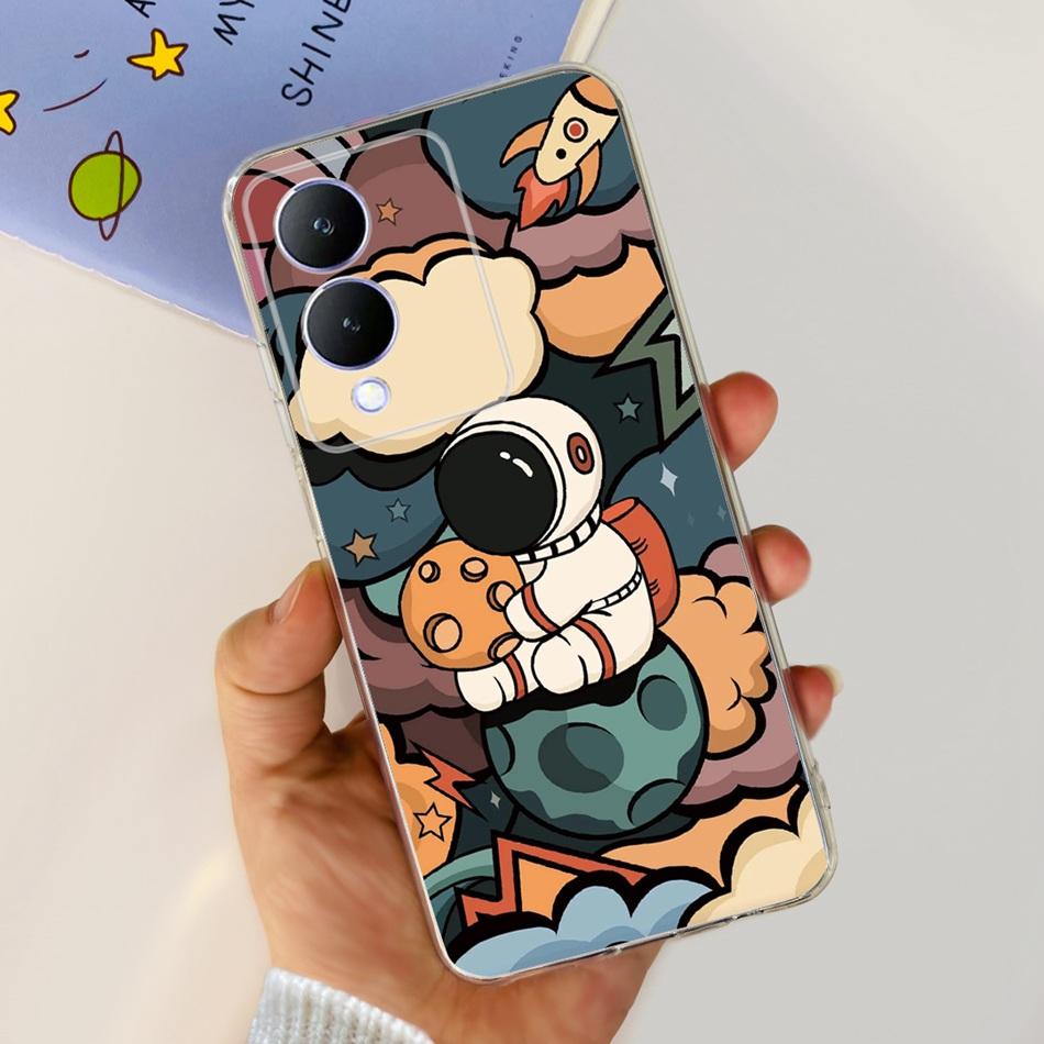 For Vivo Y17s Case 2023 Elegant Pattern Soft Silicone TPU Phone Back Cover For Vivo Y17s 4G VivoY17s Y 17S Bumper