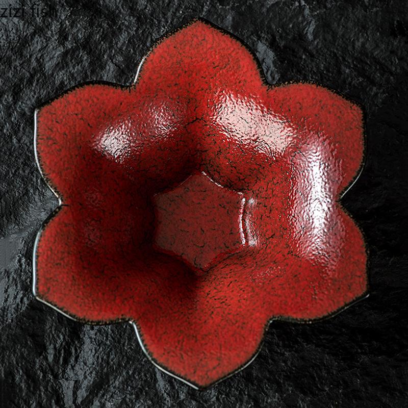 Vintage Ceramic Flower Shaped Bowl Restaurant Dim Sum Bowl Dessert Bowl Thick Soup Bowls Molecular Food Specialty Tableware