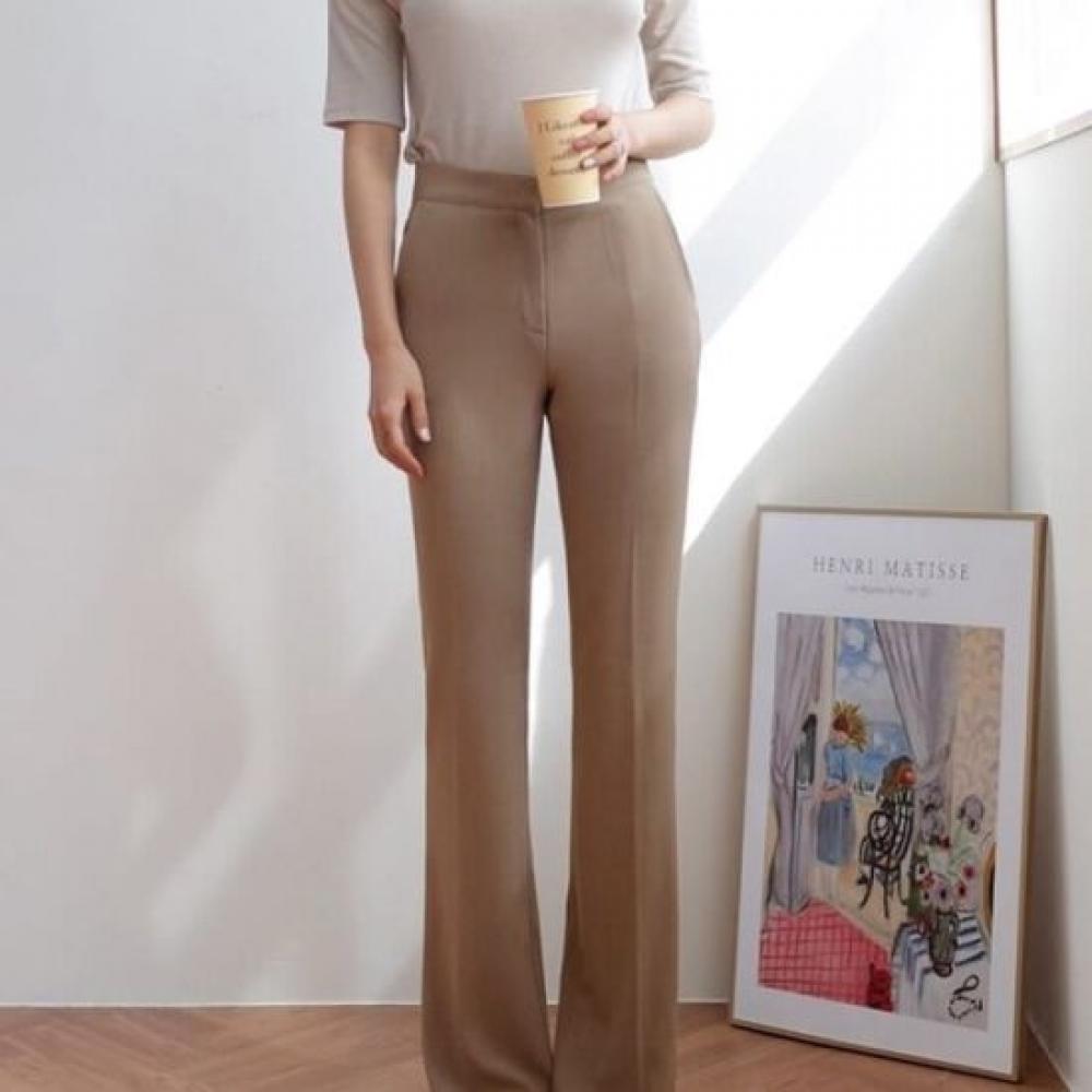 Style Latte Women Semi Bootcut Hidden Banding Summer Slacks