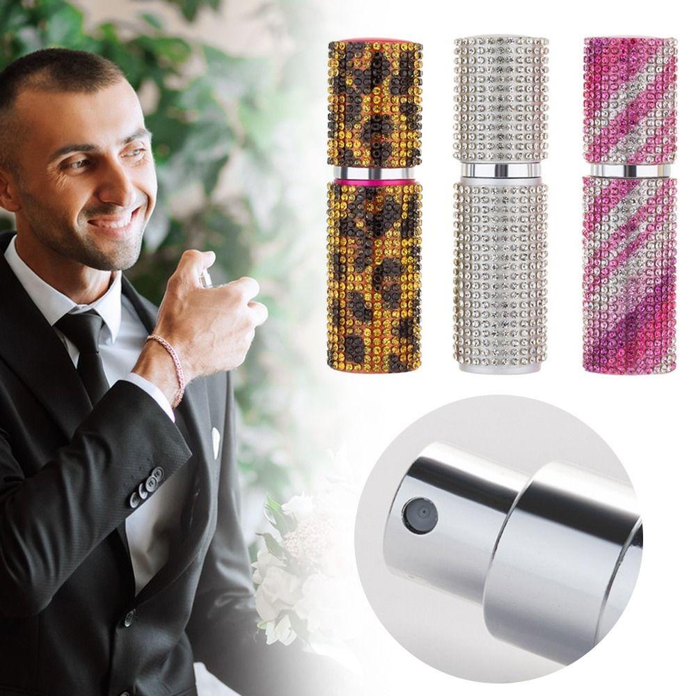 Diamond-Encrusted Perfume Spray Bottle Fine Mist Cosmetic Containers Atomizer  Travel