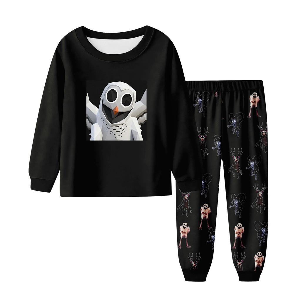 Детский модный костюм юбка топ с круглым вырезом и длинными рукавами брюки