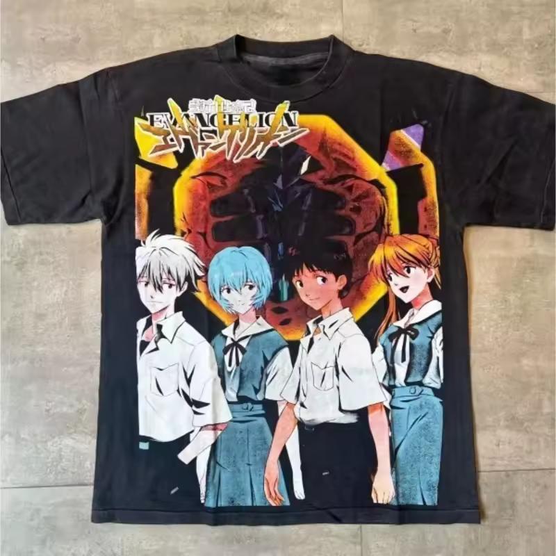 Neon Genesis Evangelion Anime Printed T shirt Men's and Women's T shirt Men's Top Sports T shirt Men's T shirt Summer Tee 2026