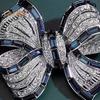 Women Brooch Bow Shape Rhinestone Anti-slip Wear-resistant Suit Coat Collar Hat Scarf Decoration Clothes Pin Prom Party Garment Jewelry