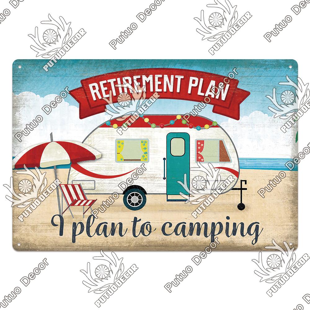 Decor Camping Tin Sign Vintage Plaque Metal Plate Retro Posters Wall Art Decor for Trip Car Home Living Room Unique Gift