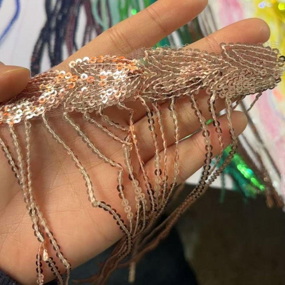 10 Yards 20cm Width Sequin Tassel Fringe DIY Accessories Decorative Trimmings  Dress Trimming