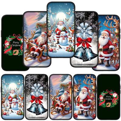 Чехол для телефона Samsung Galaxy S24 S23 iPhone 15 14 Xiaomi Redmi Note 13 12 11 8 10 9 Pro Max X XR OPPO Huawei Tree Snowman Merry Christmas Deer Cover