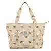 Paul Joe ACCESSOIRES Foldable Tote Bag Nunet Cat and Chrysanthemum Floral Print & PJA-B843-844, (Beige, Nunet)