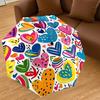 1PC Heart Pattern Umbrella-8-Rib Reinforced, Automatic Open, Lightweight & Durable, Fashion Accessory for Outdoor, J0356