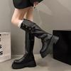 2025 Пустошь Ботинки Ковбои Носят Рыцарские Ботинки Вестерн Платформа Толстая Подошва Высокие Ботинки Два Новых Осенне-Зимних Ветра