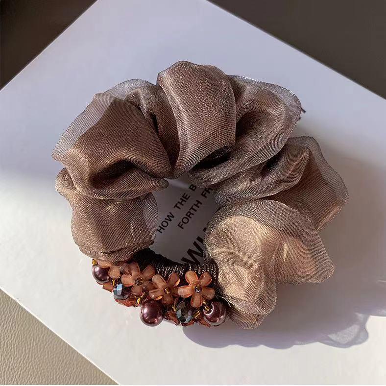 Элегантная сетчатая резинка для волос со сверкающими стразами, высококлассный роскошный аксессуар для волос для женщин, стиль 2025