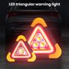 Car Emergency Breakdown Warning Triangle Red Reflective Safety Hazard Lamp Vehicle Tripod Stop Logo LED Light