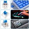 20 Pcs Blue Keyboard Switches, 3-Pin Clicky Tactile Mechanical Keyboard Switches, Complete DIY Replacement Kit with Switch Pulle