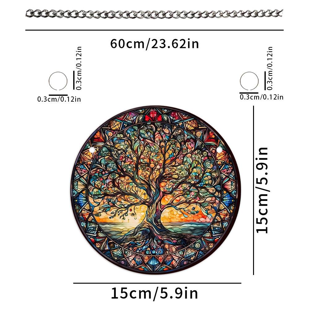 1pc Tree of Life Turtle Butterfly Dragonfly Acrylic Home Wall Decoration Chain Pendant Pendant