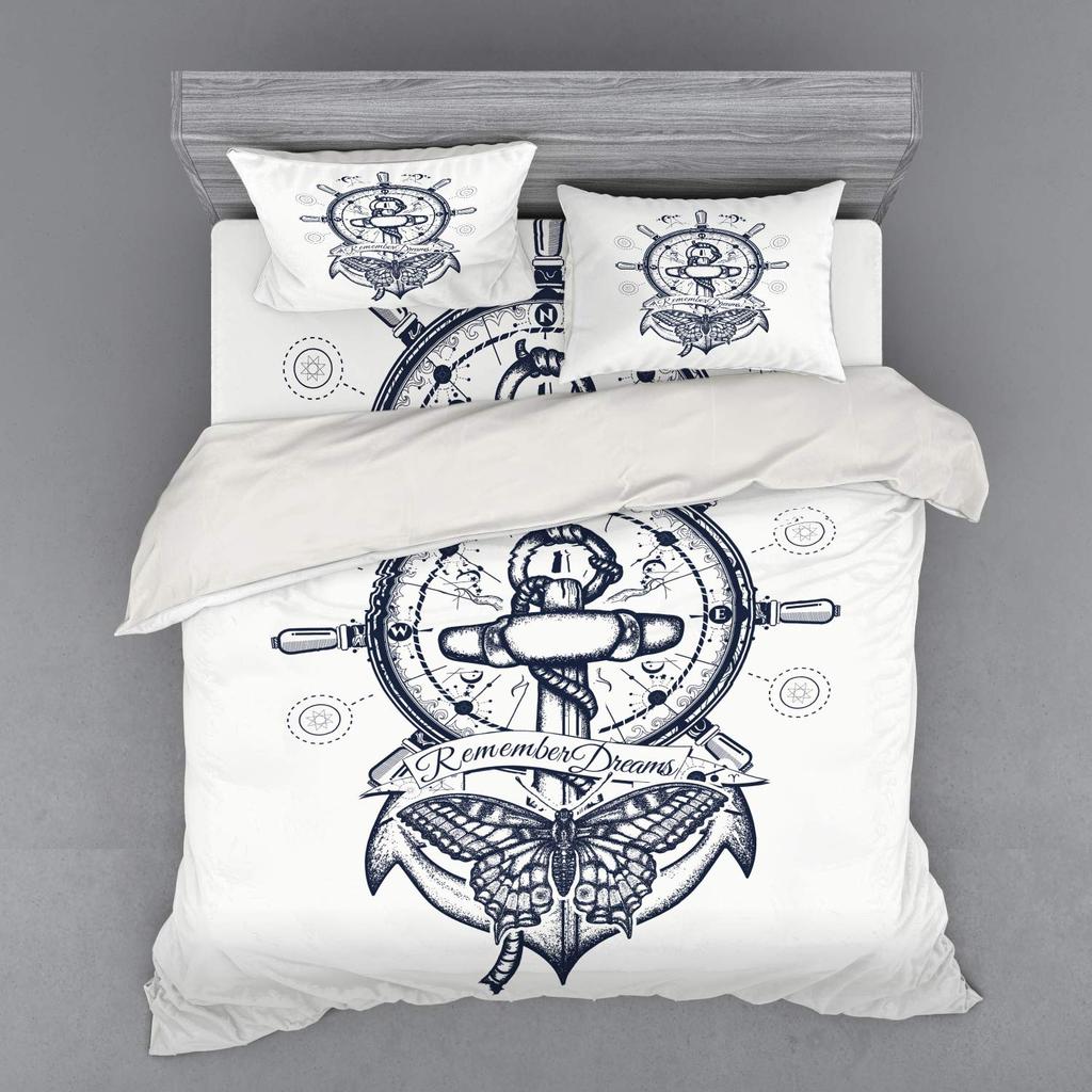 Пододеяльник с рулем для взрослых, размер Queen, легкий, для спальни, 2 наволочки, 1 пододеяльник, без одеяла