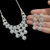 Ювелирные изделия с бахромой из геометрического хрусталя, свадебные аксессуары, серьги, ожерелье, комплект свадебного платья, аксессуары для банкета