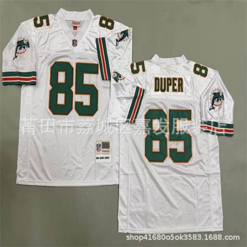 Mens Vintage NFL-Style Embroidered Football Jersey Dolphin Team 13 Orange Black White Cotton Training Shirt