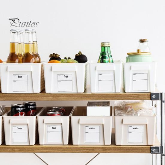 Пластиковая корзина для хранения с этикеткой, многоцелевая корзина для хранения с нескользящей ручкой, вентилируемая, легко моющаяся корзина для хранения косметических канцелярских принадлежностей