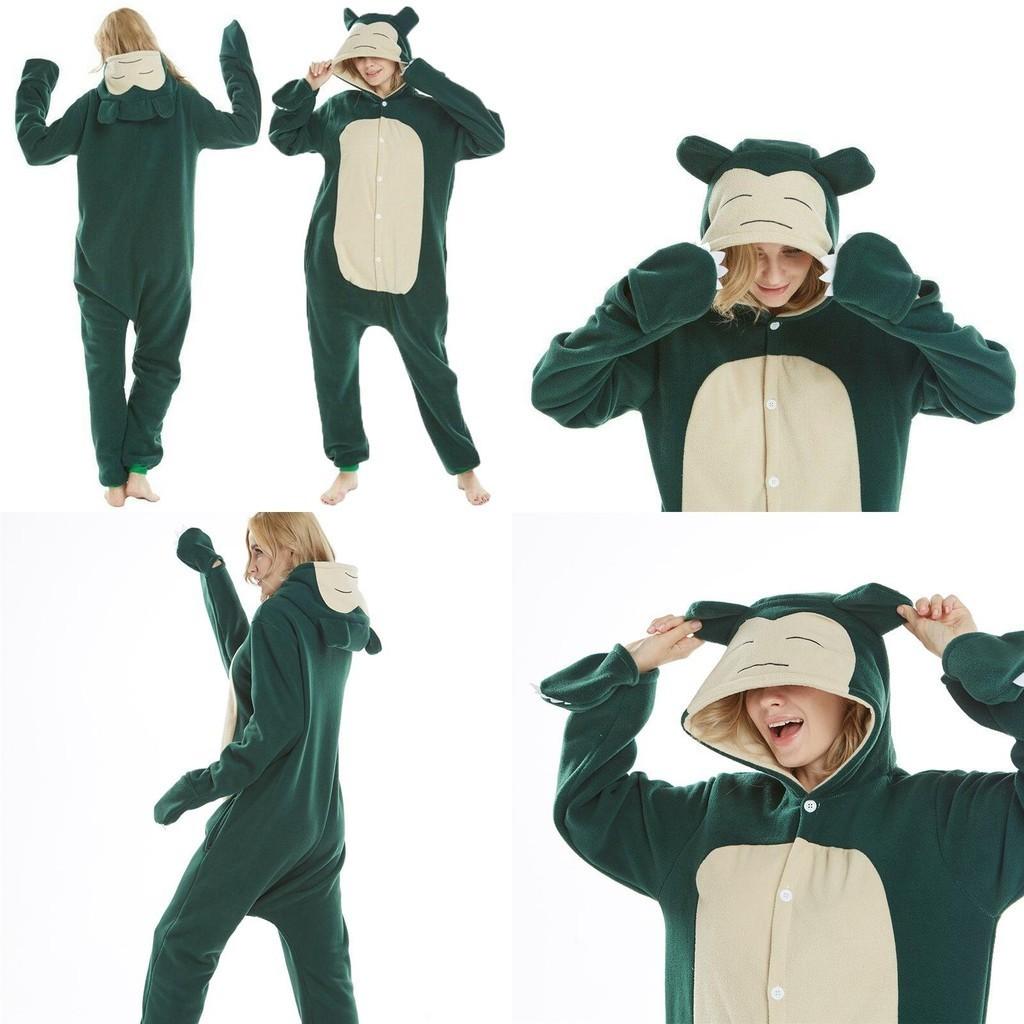 Уютная взрослая одежда для сна с кигуруми покемона, аниме пижама-комбинезон с узором Снорлакса