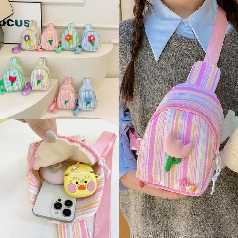 Trendy Kids Chest Bag Stylish Floral Design For Boys And Girls Lightweight Versatile Pouch