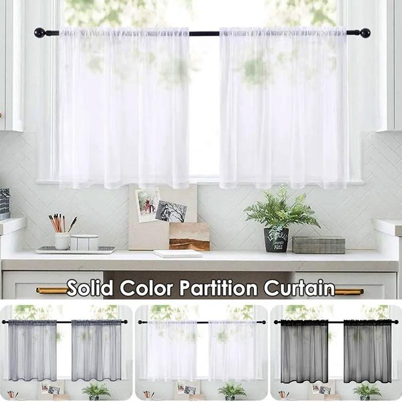 1 шт. Кафе DIY Оконные шторы Сетка Вуаль Плетение Ярус Тюль Кухня Полиэстер Короткие Прозрачные Шторы