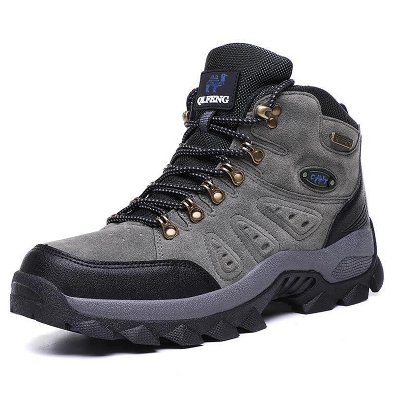 Unisex High-Top Outdoor Hiking Shoes - Spring & Autumn, Plus Size, Casual Mid-Top Climbing Footwear