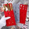 10pcs Christmas Table Felt Knife and Fork Pouches, Birthday Party Decoration/accessories, Baby Shower Decoration