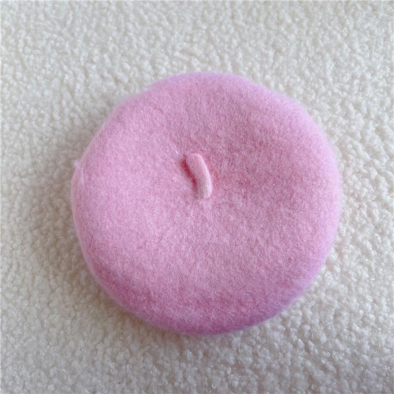 Ins Style Solid Color Pet Headgear Painter Wool Hat Dog Cat Beret Hat Mini Decorative Photo Headgear