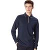 FIRS [Zipper Placket] Men's Long-Sleeve T-Shirt, Spring And Autumn Business Casual, Turn-Down Collar, Solid Color Top, Comfortable Cotton Menswear