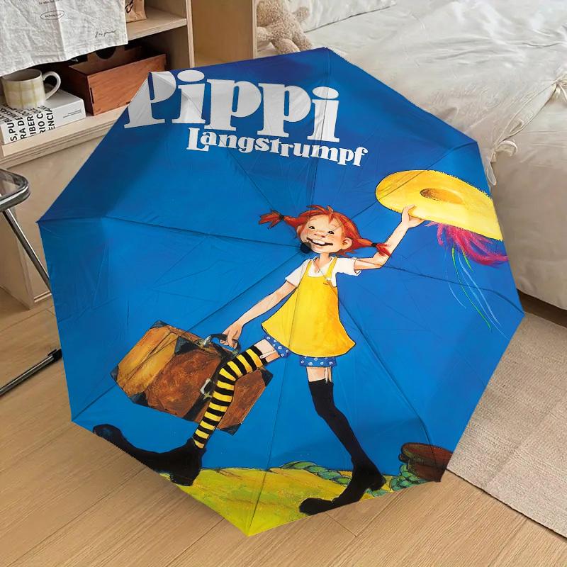 1pc Pippi, Longstocking Themed High-quality Umbrella,Automatic Opening and Closing Umbrella,Multi-functional Umbrella G0811357