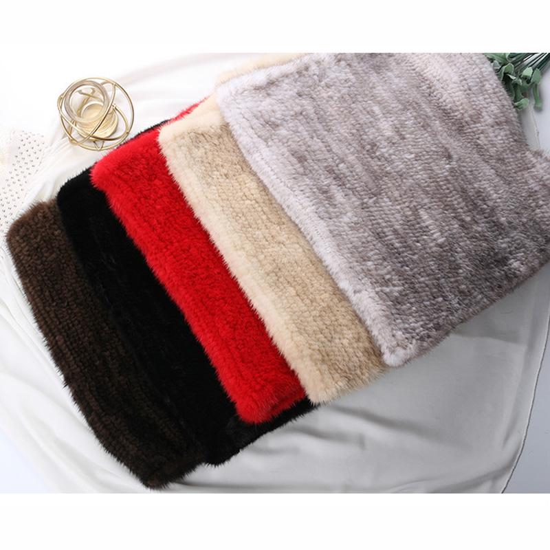 MWFur Fashion Mink Fur Warp Winter Fashion Shawl Hand Knit Luxury Mink Fur Scarf Wrap Collar Shawl Shrug