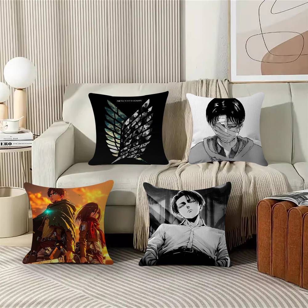 Anime Comics Attack On The Giant Cushion Cover Inches Farmhouse Decor Home Throw Pillow Covers For Couch Decorations