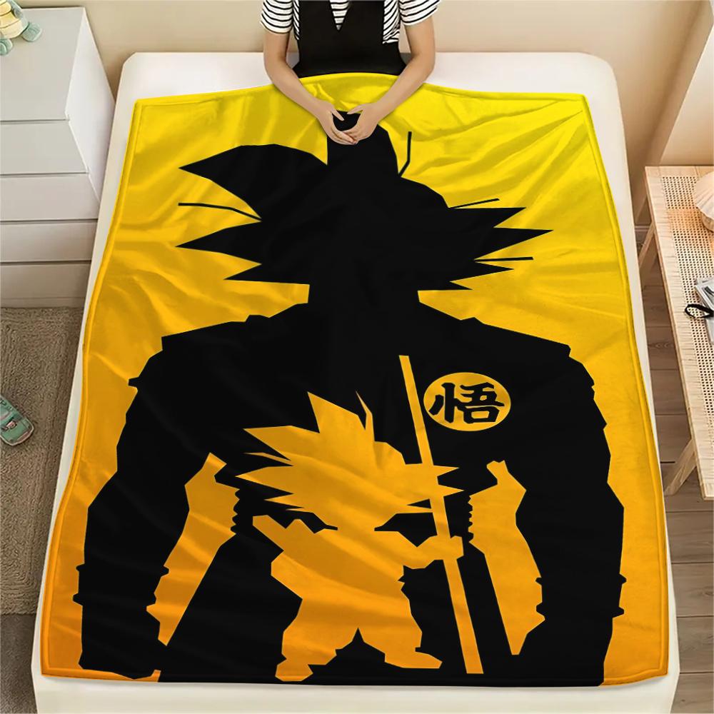 Фланелевое одеяло с принтом персонажей Dragon Ball, Высококачественное, Удобное для всех сезонов, Декор для дома, Тепло и уют, Идеально для рождественских подарков