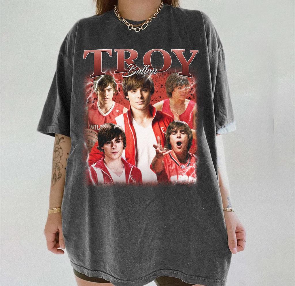 Troy Bolton Printed Womens Tshirt SpringSummer Fashion Trend Pure Cotton Top Neutral Round Neck Short Sleeve Tshirt