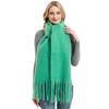 European and American Style Women's Solid Color Shawl Autumn Winter Long Tassel Scarf Thicken Warm Pashmina